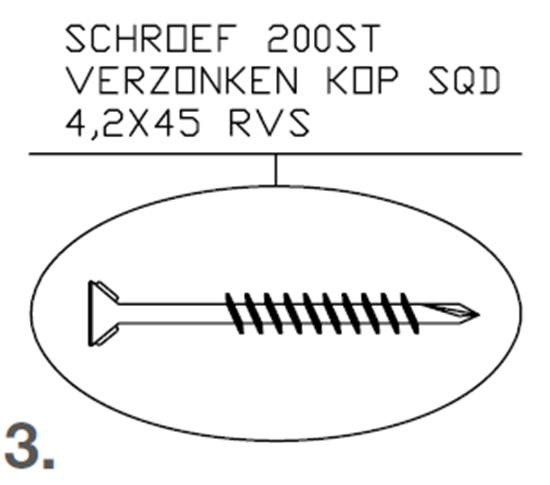 Image sur Schroef voor cedral sidings rvs inox 4.00x45 200st