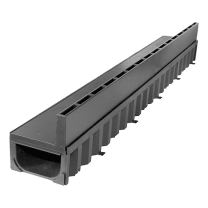 Picture of Aco Hexa Slotline gutter 1000 mm black incl 2 attachments
