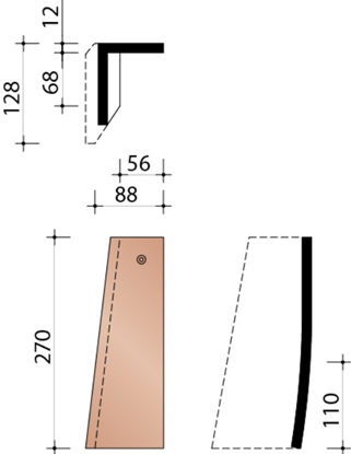 Afbeeldingen van KOR. Tegelpan 301 Natuurrood (600) Linker Halve Gevelpan (4,5/LM) (7020)