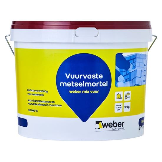 Afbeeldingen van Weber.mix vuur - Vuurvaste mortel emmer 12 kg