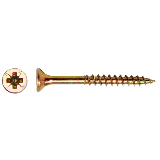 Picture of SCREW UNIV. CROSS - 5.00 x 100 GALVANISED YELLOW