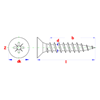 Afbeeldingen van Schroef univ. kruis - 5.00 x 50 geelverzinkt 200st