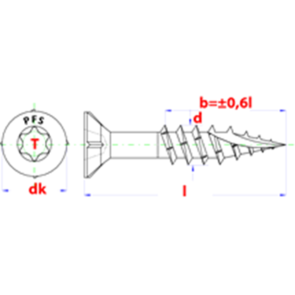 Afbeeldingen van PFS+ houtschroef torx Ø6x180 geel verzinkt (100st)