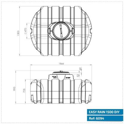 Afbeeldingen van Easy Rain - Platte regenwaterput 1500l DIY