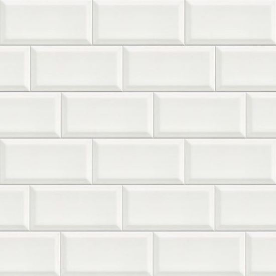 Metro wandtegel wit / zwart mat 7,5x15