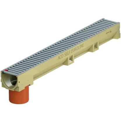 Picture of Aco Euroline 100 drain channel 100cm shadow grey with spout