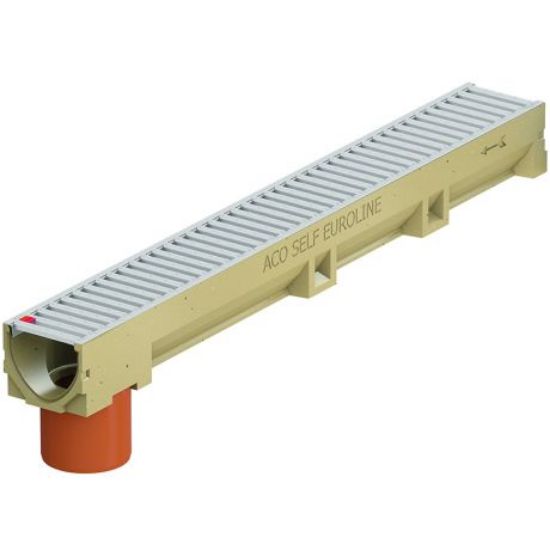 Picture of ACO Euroline 100 + Galvanized Grate with Outlet