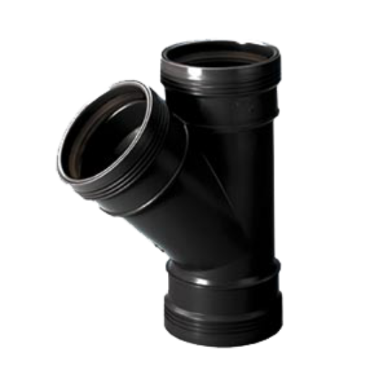 Picture of Wafix PP T-stuk  45° 2m D75 Zwart