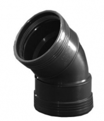 Picture of Wafix PP Bocht 45° M/M D75 Zwart