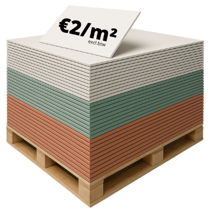 Picture of Plasterboard (2AK) white - green - red 250x120 - 13mm thickness - 50st - pallet advantage