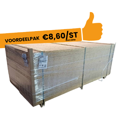 Afbeeldingen van OSB3 plaat 244x59 cm dikte 15 mm dubbelpak tand en groef 120st