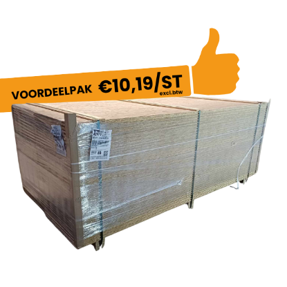 Afbeeldingen van OSB3 plaat 244x59 cm  dikte 18mm dubbelpak tand en groef 100st