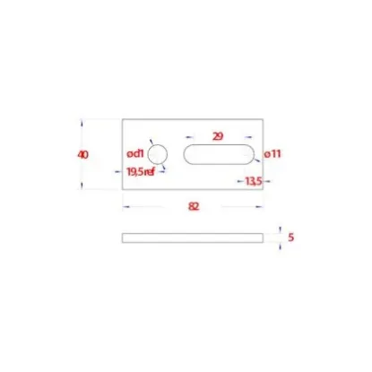 Image de Zonnepaneel Adaptorplaat Voor Stokeind M10 82x40x5 A2 Inox