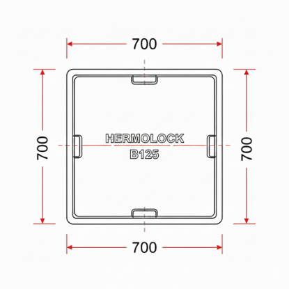 Image de Hermelock deksel B125 70x70 cm