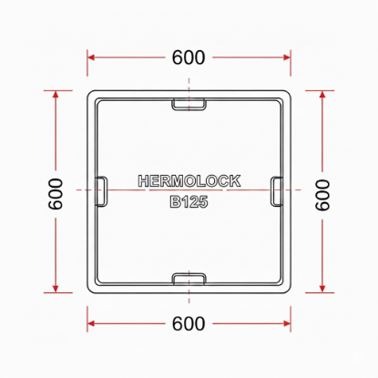 Image de Hermelock deksel B125 - 60 x 60