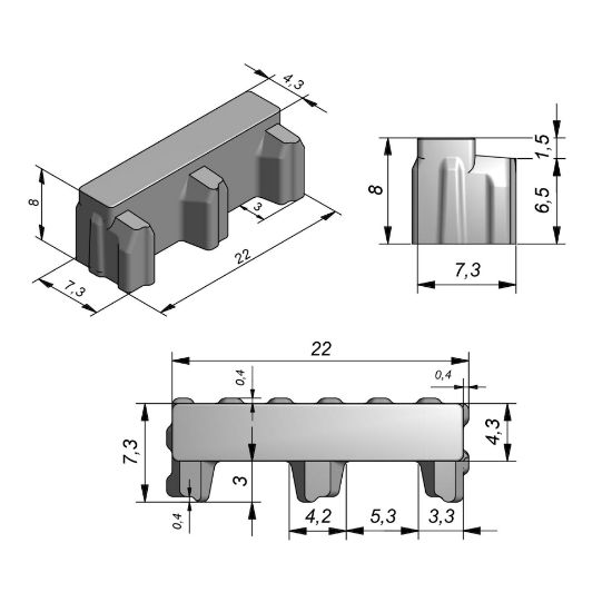 Picture of Waterpasserende klinker Strike 22x7,3x8 cm Lotkeuze