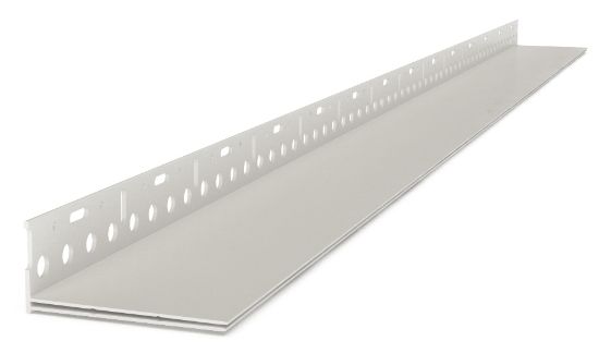 Afbeeldingen van Crepi PVC Sokkelprofiel Met Gaas breedte: 10 tot 14 cm - 2m